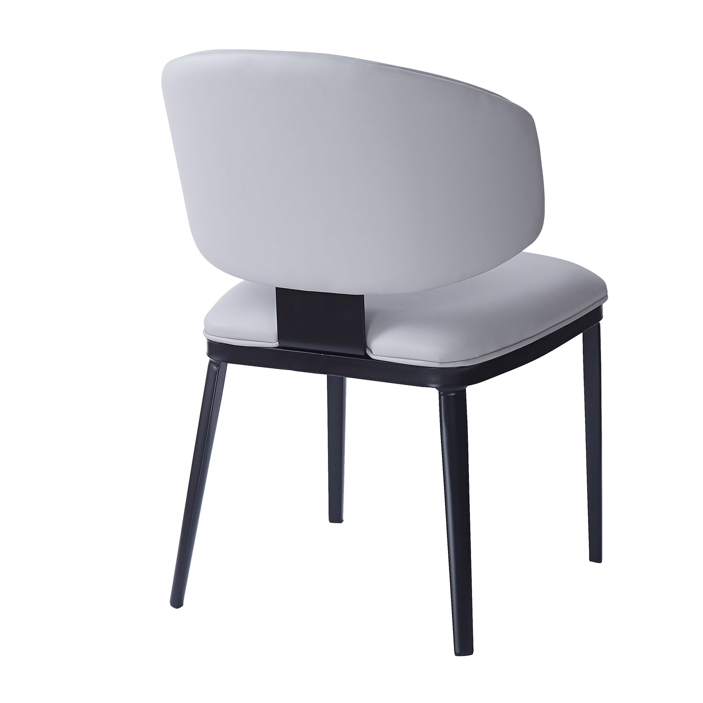 7-Piece Modern Dining Set with Wood, Faux Leather, and Metal Frame Gray+Black+Natural Finish