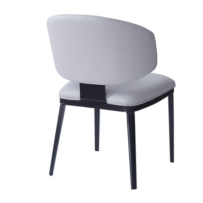 7-Piece Modern Dining Set with Wood, Faux Leather, and Metal Frame Gray+Black+Natural Finish