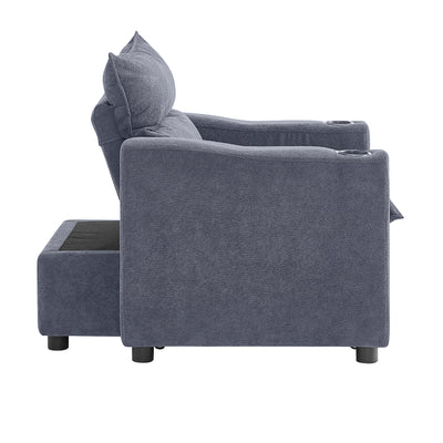 Convertible Sofa Bed, 3-in-1 Multi-Functional Velvet Sleeper Couch Pull-Out Bed, 47'' Loveseat Chaise Lounge with Adjustable Backrest , Living Room, Small Space