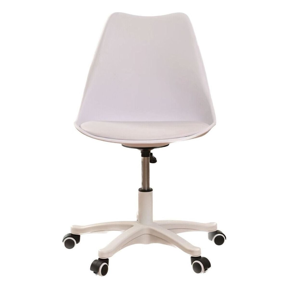 Armless Office Chair,Ergonomic Small Computer Desk Chair with Wheels,Adjustable Rolling Chair, Support Swivel Task Chair for Small Spaces living room,bedroom(White)