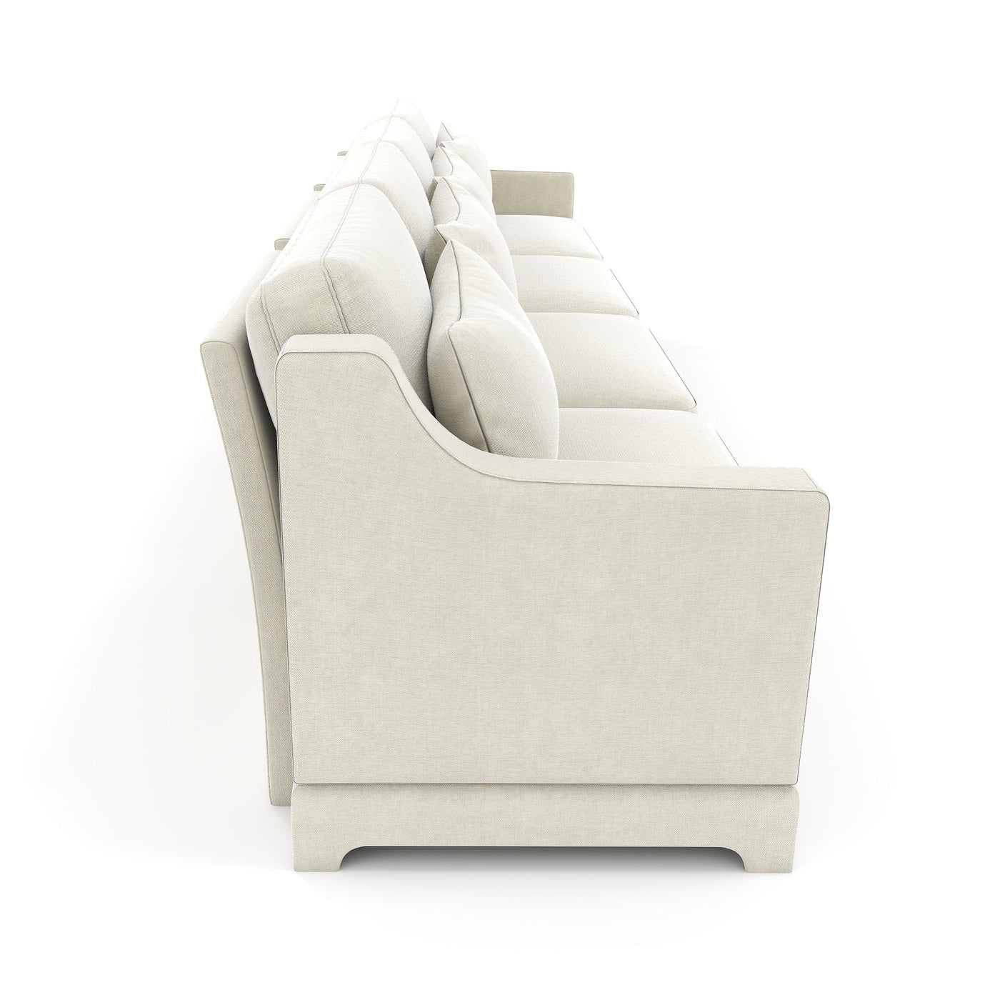 Elegant Four-Seater Chenille Sofa with Lumbar Pillow, Ergonomic Design, Solid Wood Frame, Beige