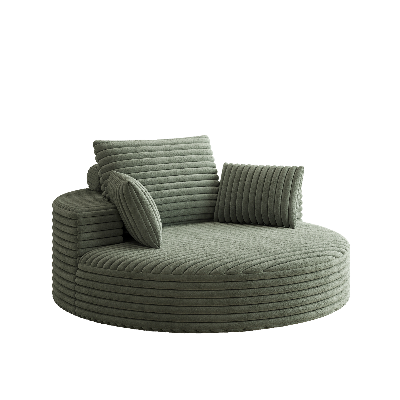 55''L Corduroy Chenille Foam Single Swivel Chair, Fluffy Modern Sleeper, 360 Degree Swivel Chair for Living Room, Bedroom, Lounge and Projection Room