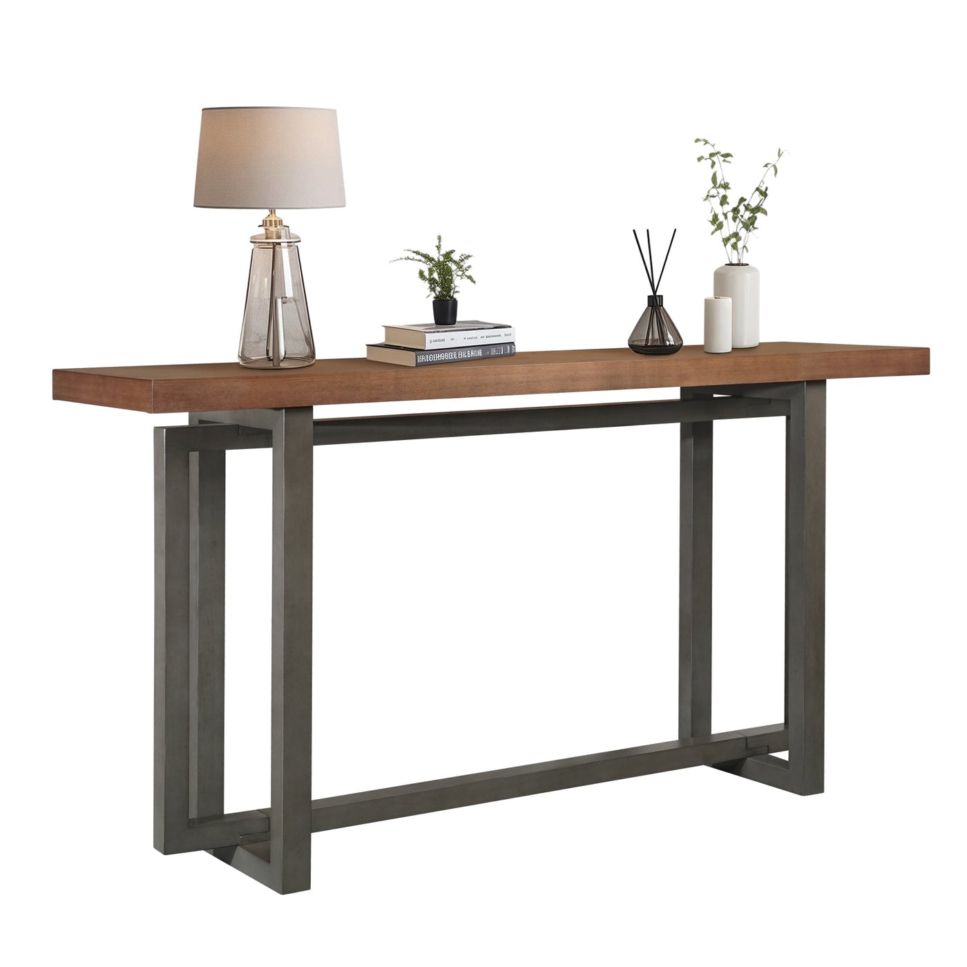 59' Narrow Console Table - MDF Entryway Sofa Table for Hallway, Living Room, Foyer with Space-Saving Design