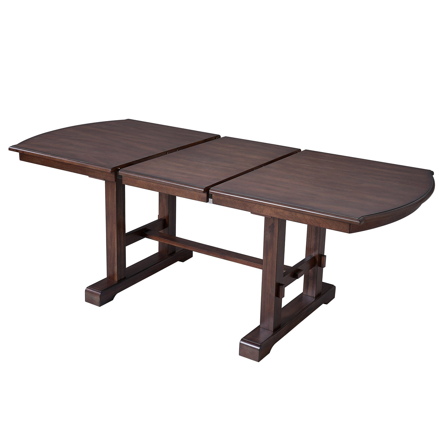 6-Piece Extendable Dining Table Set, 60–78 in. Wood Table with Removable Leaf, 4 Upholstered Chairs and Bench, Cherry Finish