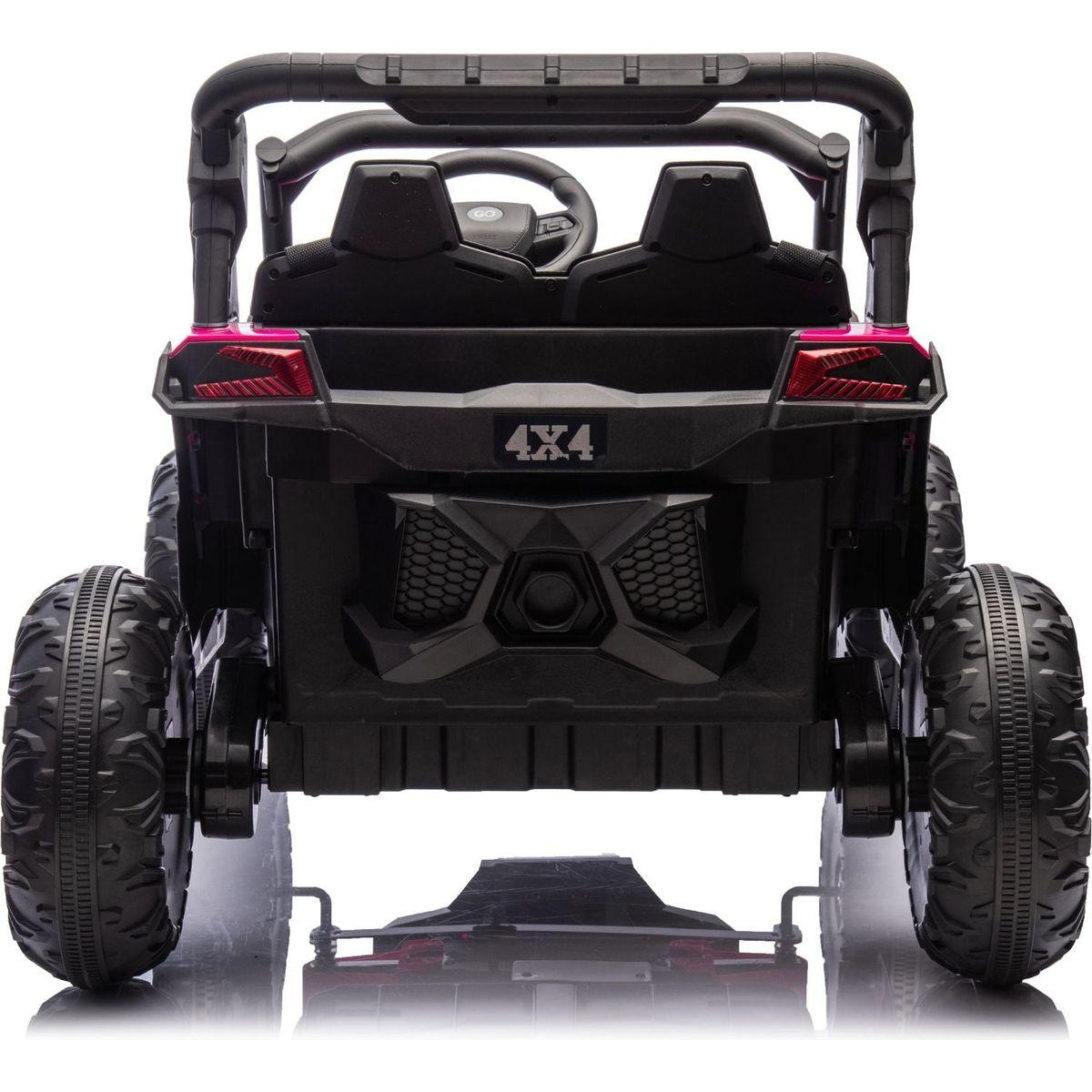 24V Two-Seater Kids Ride On UTV W/Parents Remote Control,Four-Wheel Suspension,Slow Start,Large wheel design,Anti-collision bar,Storage space,Music,USB,Bluetooth,Volume control,LED lights for Kids 3+.