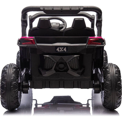24V Two-Seater Kids Ride On UTV W/Parents Remote Control,Four-Wheel Suspension,Slow Start,Large wheel design,Anti-collision bar,Storage space,Music,USB,Bluetooth,Volume control,LED lights for Kids 3+.