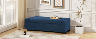 50' Ottoman Bench in Textured Fabric, Rectangular Design with Hinged Lid for Seating, Footrest, and Hidden Storage, Perfect for Living Room, Bedroom, or Entryway