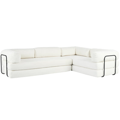 U_Style L-Shaped Modular Sofa Bed in Corduroy Fabric, Ideal for Living Rooms and Apartments