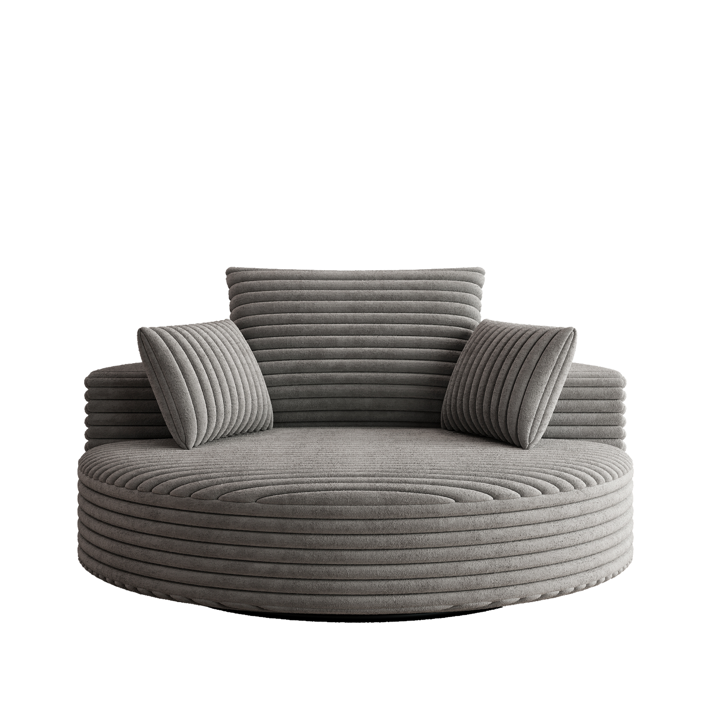 55''L Corduroy Chenille Foam Single Swivel Chair, Fluffy Modern Sleeper, 360 Degree Swivel Chair for Living Room, Bedroom, Lounge and Projection Room