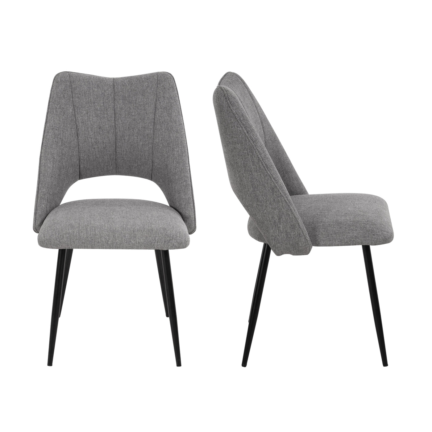 4-Chair Set Combination, Modern and Simple, With High Resilience Filling, Metal Legs, Adjustable Feet, Suitable For Kitchens and Dining Rooms,(Grey)