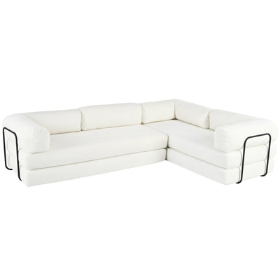 U_Style L-Shaped Modular Sofa Bed in Corduroy Fabric, Ideal for Living Rooms and Apartments