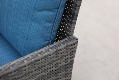 5 Pieces Wicker Patio Furniture Set Outdoor Patio Chairs with Ottomans Conversation Furniture with coffetable for Poolside Garden Balcony