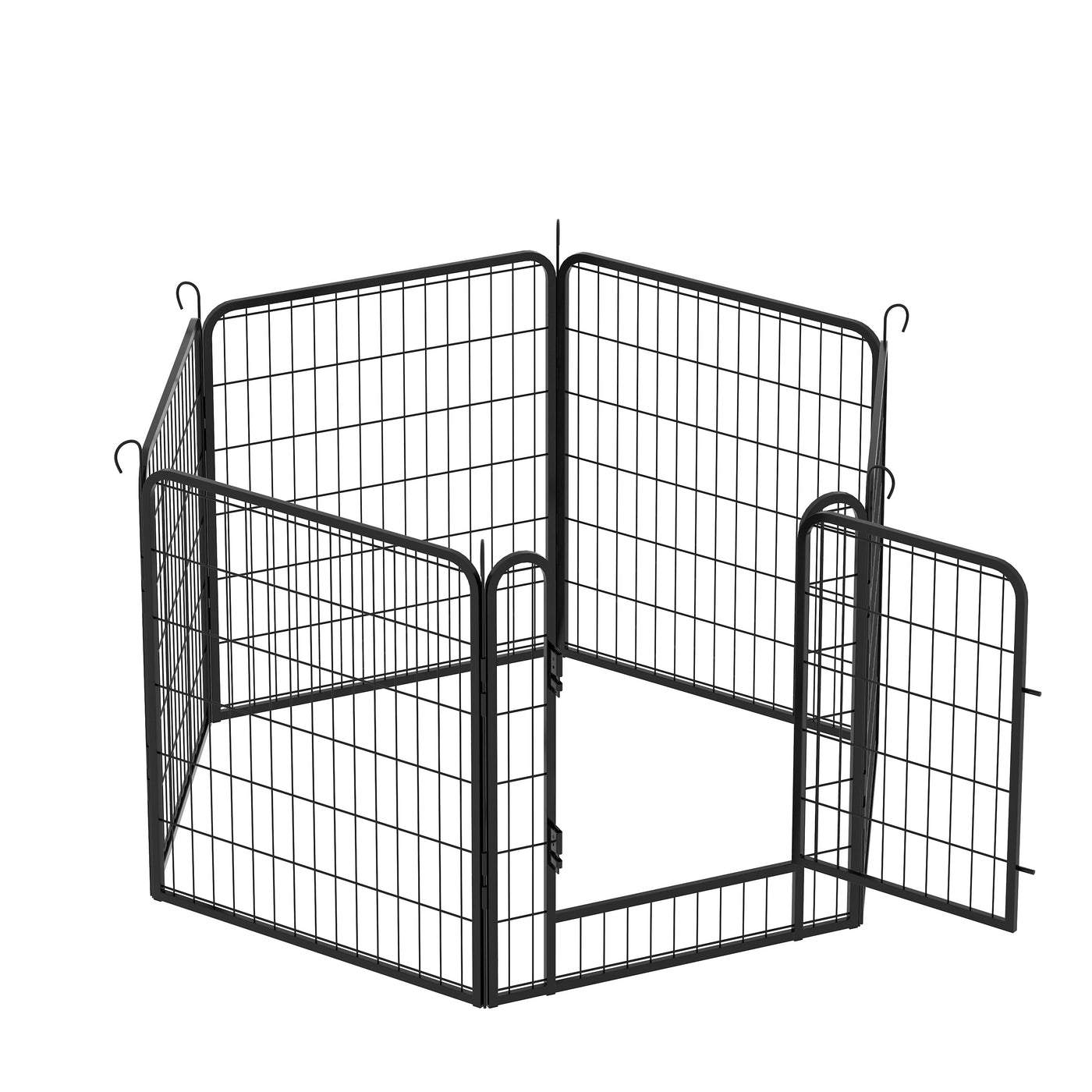 6 Panels Heavy-Duty Metal Playpen with Door, 31.7' H Dog Fence Pet Exercise Pen for Outdoor, Indoor