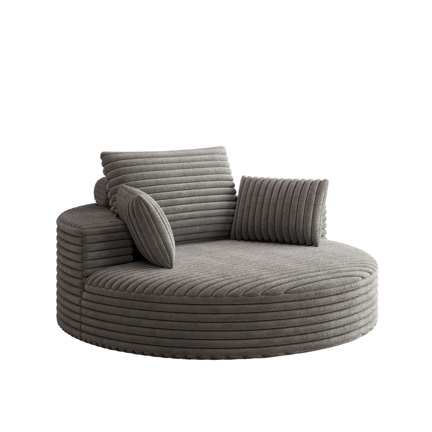 55''L Corduroy Chenille Foam Single Swivel Chair, Fluffy Modern Sleeper, 360 Degree Swivel Chair for Living Room, Bedroom, Lounge and Projection Room