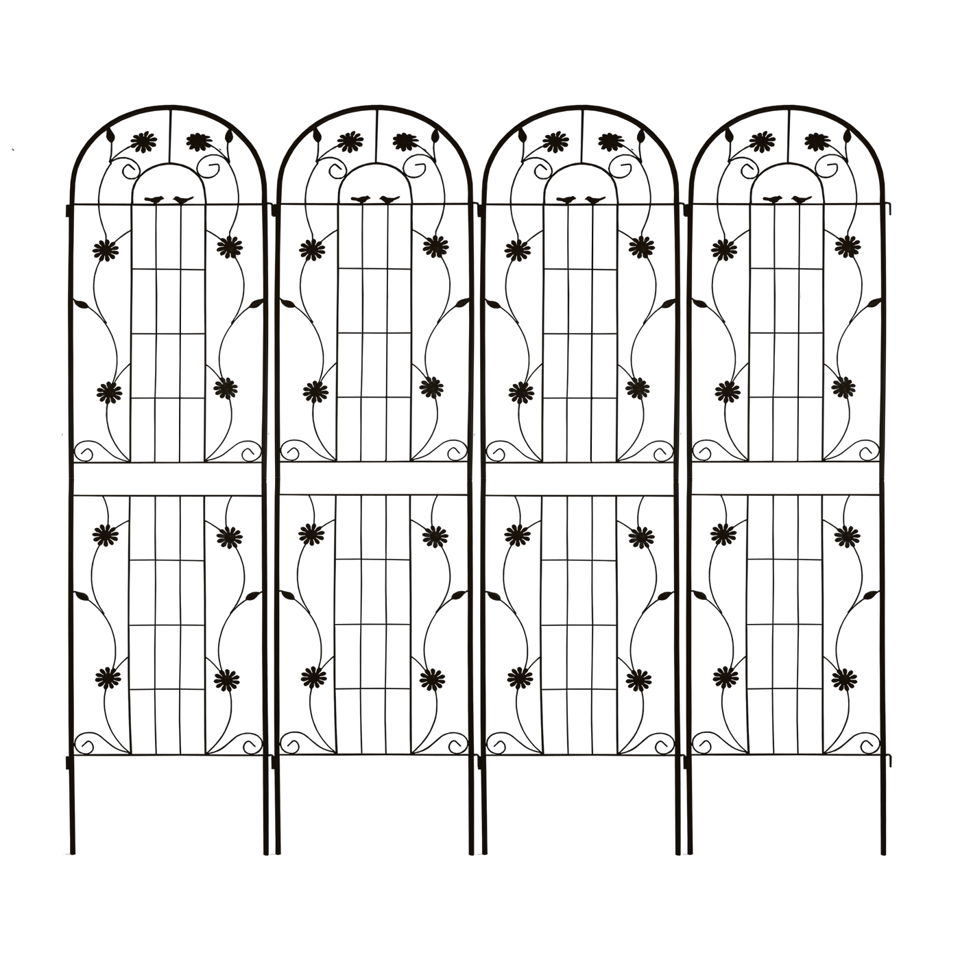 2 Pack Metal Garden Trellis 86.7' x 19.7' Rustproof Trellis for Climbing Plants Outdoor Flower Support Black
