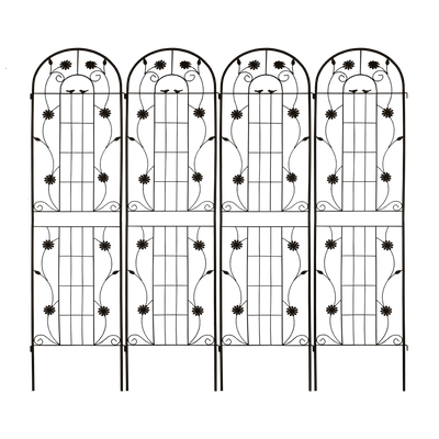 2 Pack Metal Garden Trellis 86.7' x 19.7' Rustproof Trellis for Climbing Plants Outdoor Flower Support Black