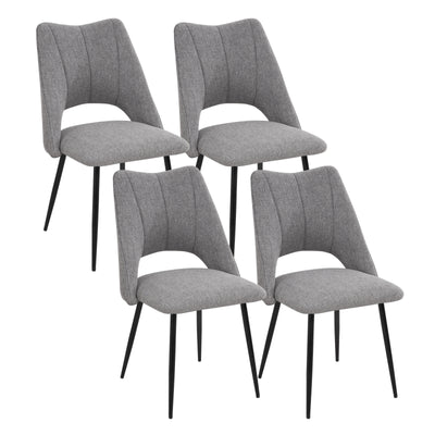 4-Chair Set Combination, Modern and Simple, With High Resilience Filling, Metal Legs, Adjustable Feet, Suitable For Kitchens and Dining Rooms,(Grey)