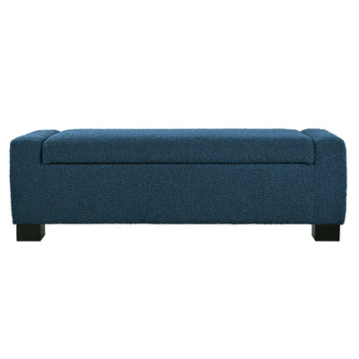 50' Ottoman Bench in Textured Fabric, Rectangular Design with Hinged Lid for Seating, Footrest, and Hidden Storage, Perfect for Living Room, Bedroom, or Entryway