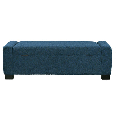 50' Ottoman Bench in Textured Fabric, Rectangular Design with Hinged Lid for Seating, Footrest, and Hidden Storage, Perfect for Living Room, Bedroom, or Entryway