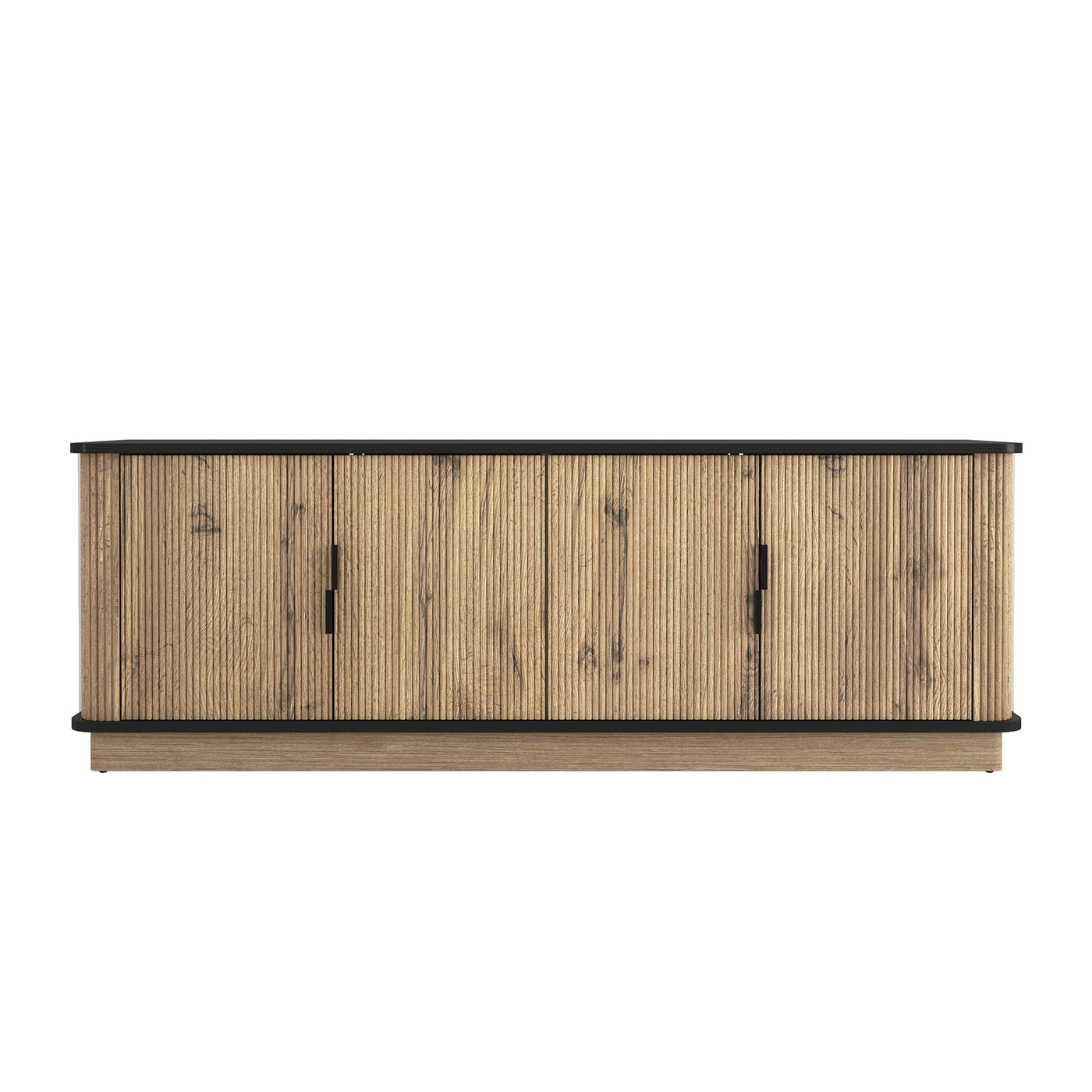 Natural Wood Grain Four-Door MDF TV Cabinet, An Ideal Choice for TV And Item Storage in Modern Homes, A Perfect Blend of Nordic And Modern Minimalist Styles, With Dimensions of 55*15.7*18.9 inches