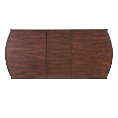 6-Piece Extendable Dining Table Set, 60–78 in. Wood Table with Removable Leaf, 4 Upholstered Chairs and Bench, Cherry Finish