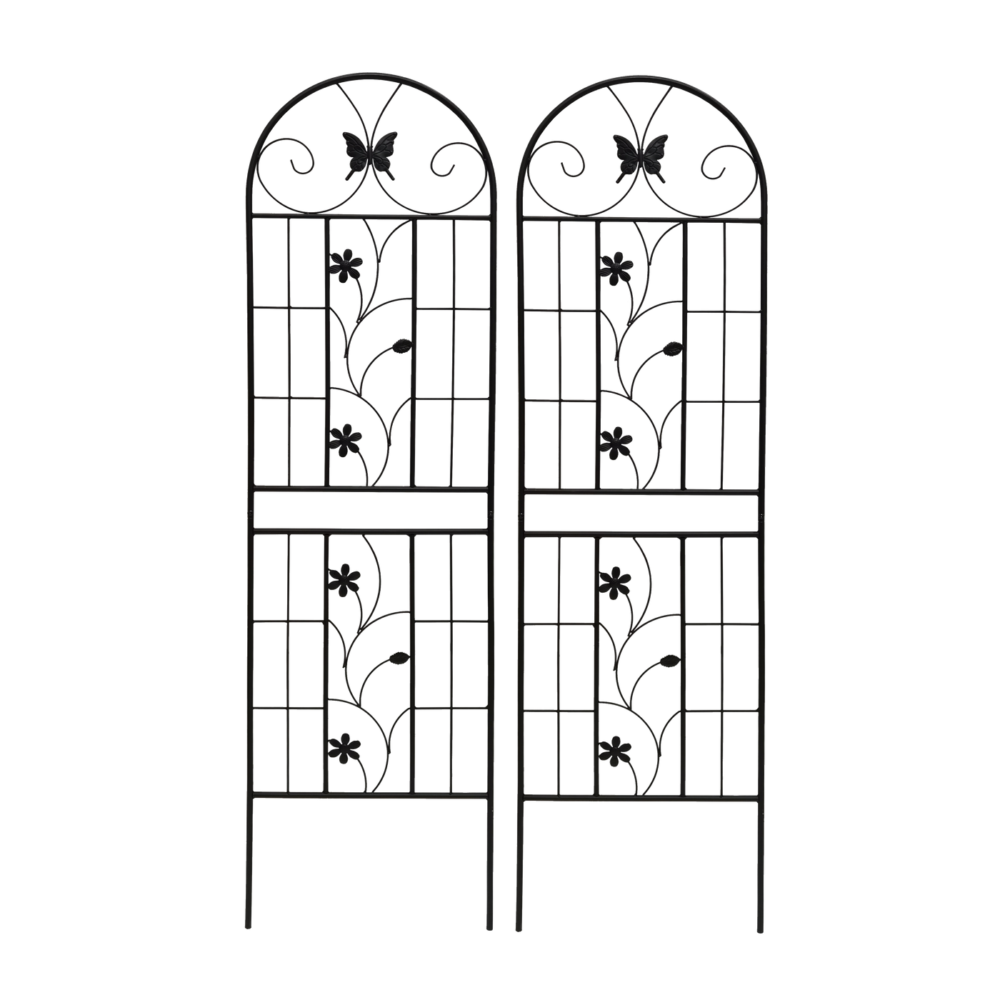 2 Pack Metal Garden Trellis 71' x 19.7' Rustproof Trellis for Climbing Plants Outdoor Flower Support Black