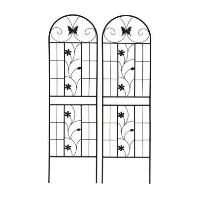 2 Pack Metal Garden Trellis 71' x 19.7' Rustproof Trellis for Climbing Plants Outdoor Flower Support Black