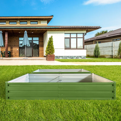 6 x 3 x 1 ft (2 pack) Metal Garden Bed,Outdoor Planter Box Metal Patio Kit Planting Bed for Vegetables Flowers Herb,Green