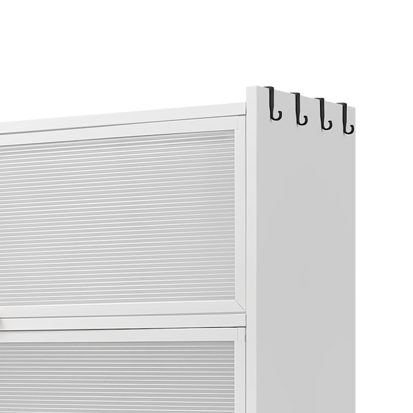 73'' Tall Kitchen Pantry Cabinet , 6 Level Flip Door with Pegboard Metal Pantry Storage Cabinet, Anti-Tip Design Hutch for Kitchen, Dining Room, Living Room (White)