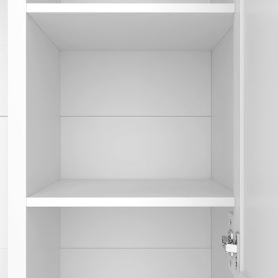 U-Can 85.2''H Hall Tree with Bench and 3 Hooks, Modern Entryway Storage Organizer Cabinet with 4 Doors, 1 Drawer and Adjustable Shelves for Hallway, Entryway, Living Room