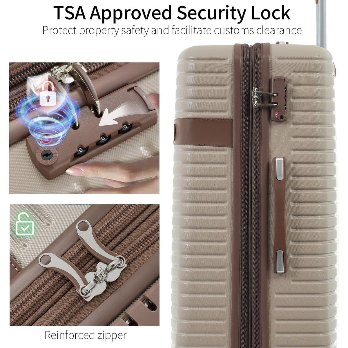 4 Piece Luggage Set Suitcase Set, ABS Hard Shell Lightweight Expandable Travel Luggage with 4 Packing Cubes, TSA Lock, Spinner Wheels for Men Women(16/20/24/28)