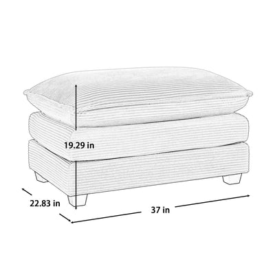 Ottoman Footstool in Corduroy Fabric, Can be Used with 2 Seater Sofas, 3 Seater Sofas and 4 Seater Sofas,Green Corduroy Fabric