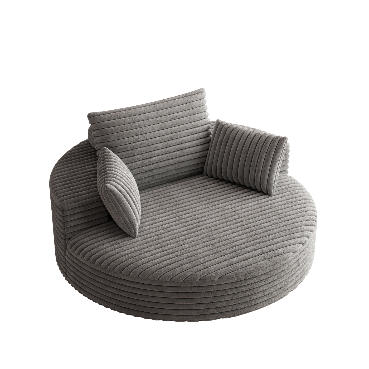 55''L Corduroy Chenille Foam Single Swivel Chair, Fluffy Modern Sleeper, 360 Degree Swivel Chair for Living Room, Bedroom, Lounge and Projection Room