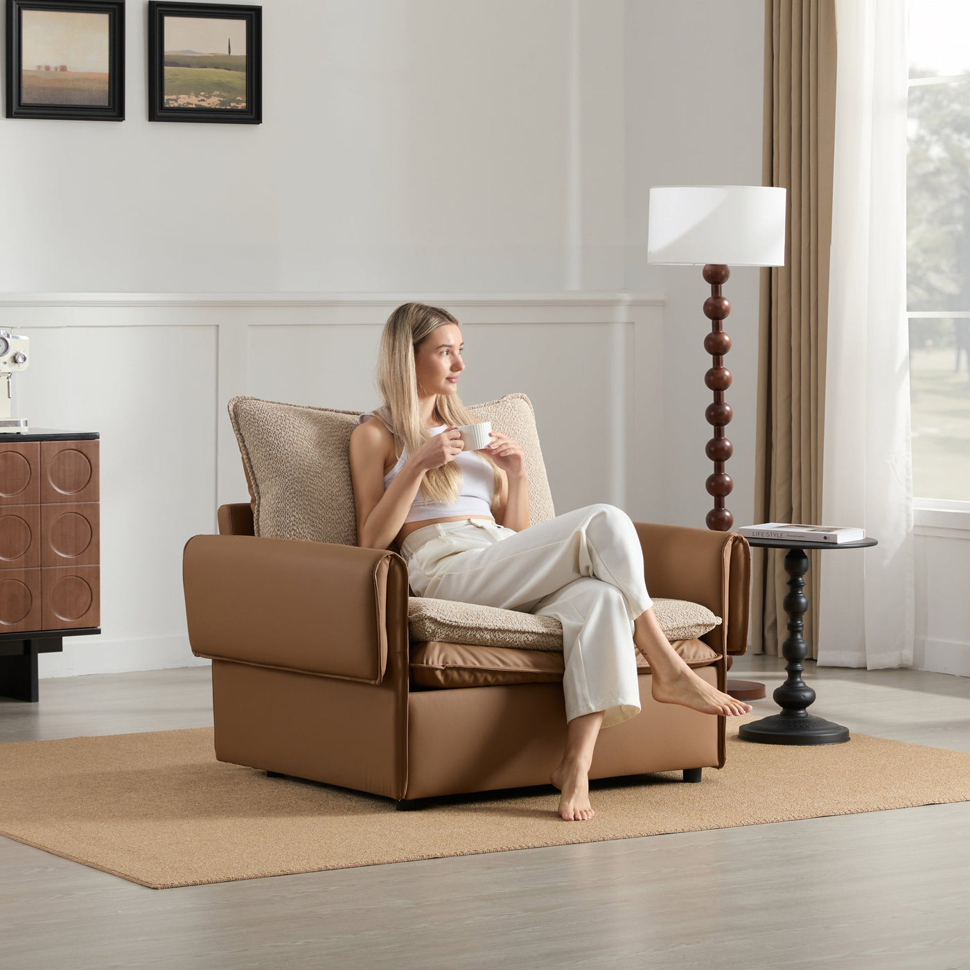 Modern Style Oversized Armchair Accent Chair Single Sofa Lounge Chair for Living Room, Bedroom
