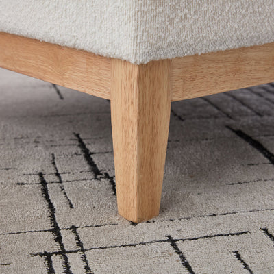 33.86'W Upholstered Wood Base Storage Ottoman with Reversible Lid Coffee Table, Foot Stool Square Footrest with Rubberwood Legs for Living Room Bedroom Entryway and Office, Ivory Boucle.