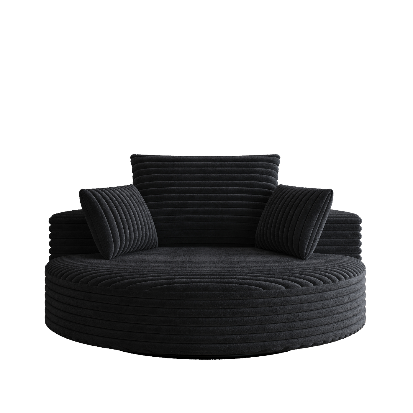 55''L Corduroy Chenille Foam Single Swivel Chair, Fluffy Modern Sleeper, 360 Degree Swivel Chair for Living Room, Bedroom, Lounge and Projection Room