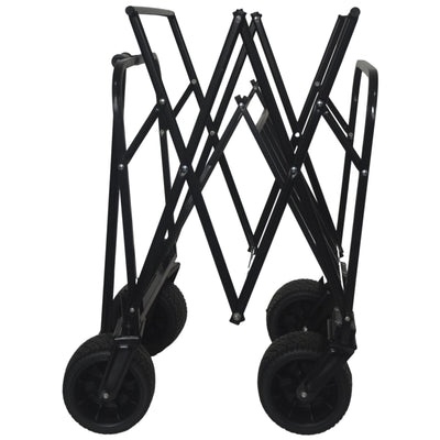 360° Rotating Rear Wheel Heavy-Duty Folding Wagon – Multi-Use Garden Cart with All-Terrain Wheels, Design for Camping, Beach, Picnic & Outdoor, Beige