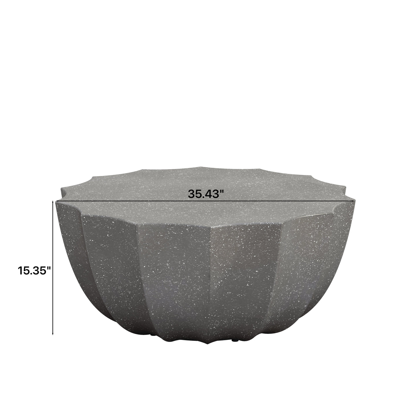 35.43' Modern Outdoor and Indoor Waterproof Coffee Table, Durable MgO Cement Design, Suitable for Terraces, Gardens, Backyards and Living Rooms ( Grey)