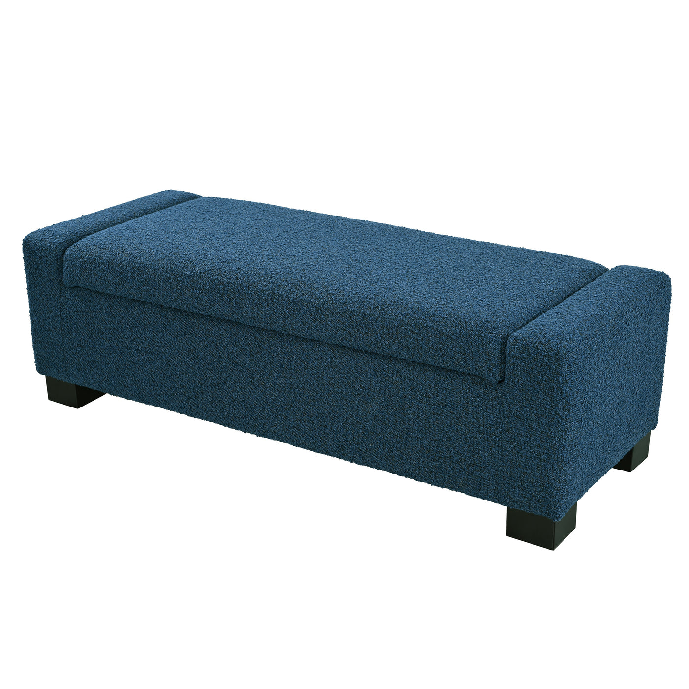 50' Ottoman Bench in Textured Fabric, Rectangular Design with Hinged Lid for Seating, Footrest, and Hidden Storage, Perfect for Living Room, Bedroom, or Entryway
