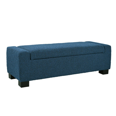 50' Ottoman Bench in Textured Fabric, Rectangular Design with Hinged Lid for Seating, Footrest, and Hidden Storage, Perfect for Living Room, Bedroom, or Entryway
