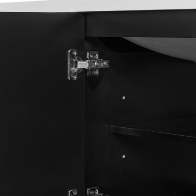 36' Bathroom Vanity with Sink Combo, One Cabinet and Three Drawers, Solid Wood and MDF Board, Black (Old Sku:SY999505AAB)