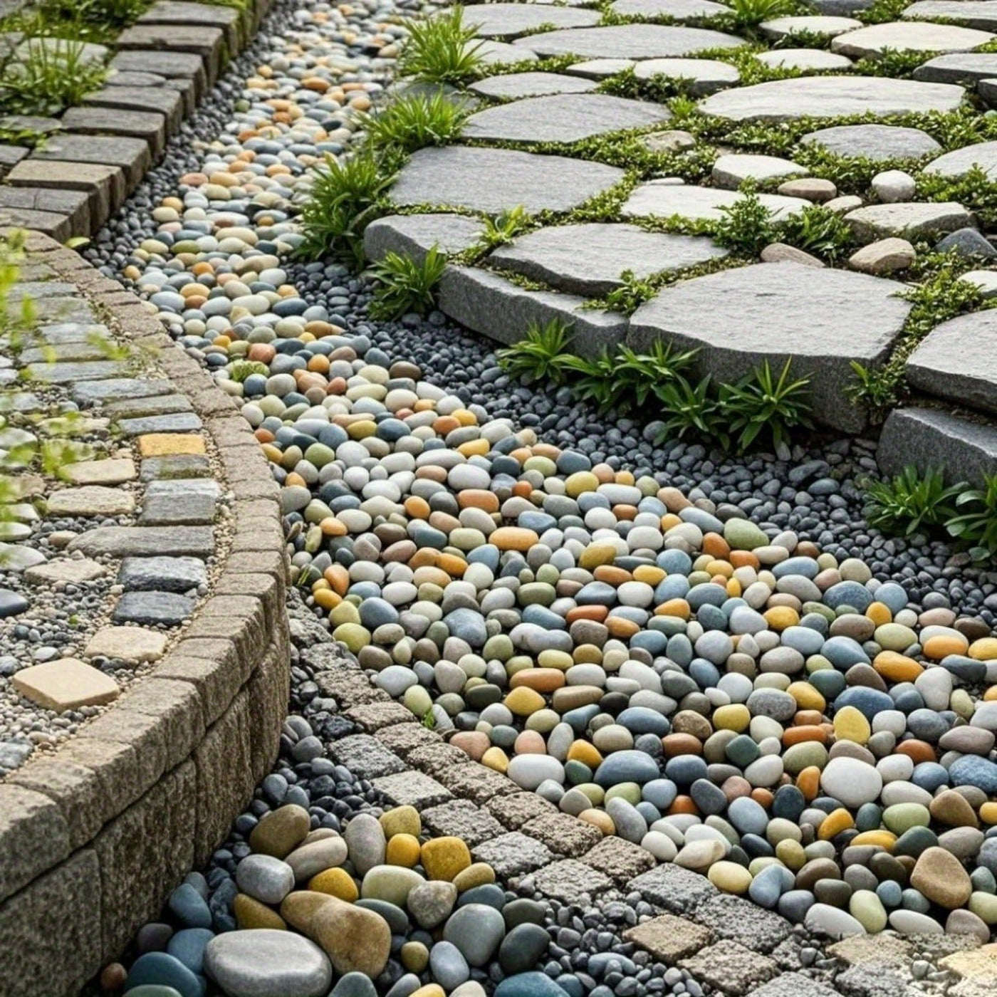 38lbs Decorative Garden Stone Outdoor Landscaping, Walkways, Yard, 1-3 inch Large Polished River Rocks for Plants Pots, Vases, Crafts