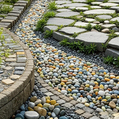38lbs Decorative Garden Stone Outdoor Landscaping, Walkways, Yard, 1-3 inch Large Polished River Rocks for Plants Pots, Vases, Crafts