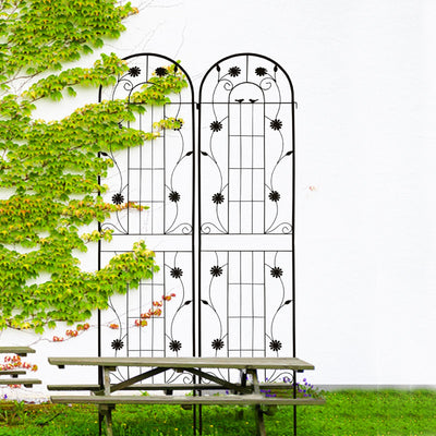 2 Pack Metal Garden Trellis 86.7' x 19.7' Rustproof Trellis for Climbing Plants Outdoor Flower Support Black