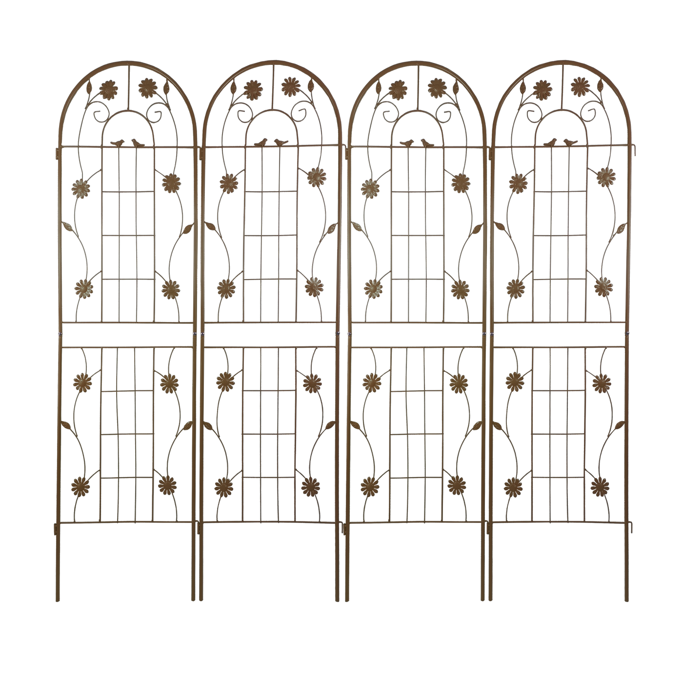 2 Pack Metal Garden Trellis 71' x 19.7' Rustproof Trellis for Climbing Plants Outdoor Flower Support Brown