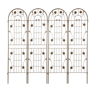 2 Pack Metal Garden Trellis 71' x 19.7' Rustproof Trellis for Climbing Plants Outdoor Flower Support Brown