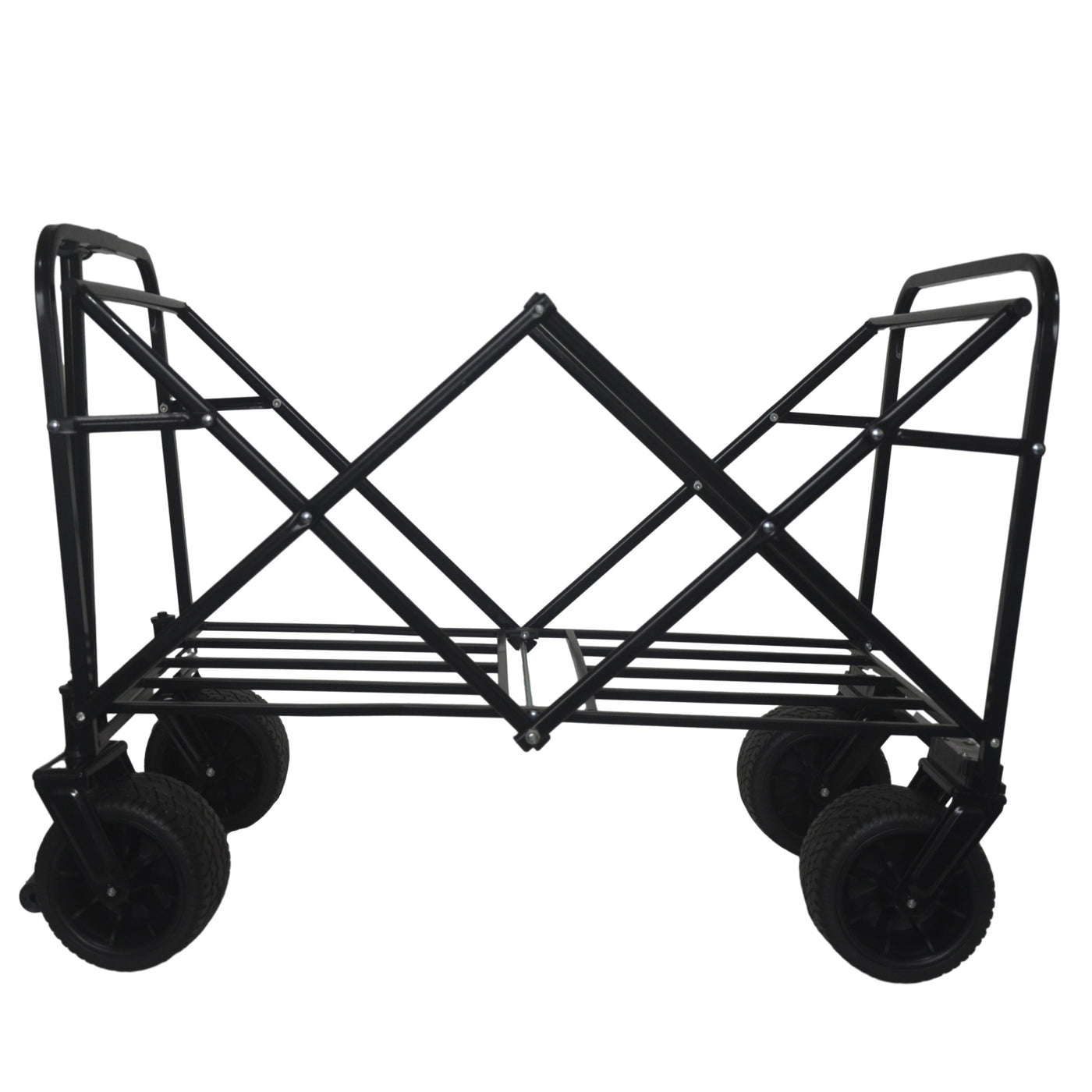 360° Rotating Rear Wheel Heavy-Duty Folding Wagon – Multi-Use Garden Cart with All-Terrain Wheels, Design for Camping, Beach, Picnic & Outdoor, Beige