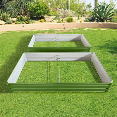 6 x 3 x 1 ft (2 pack) Metal Garden Bed,Outdoor Planter Box Metal Patio Kit Planting Bed for Vegetables Flowers Herb,Green