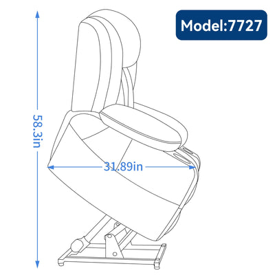 Dual Motor Infinite Position Up to 350 LBS Leatherair Power Lift Recliner Chair, Heavy Duty Motion Mechanism with 8-Point Vibration Massage and Lumbar Heating, Stainless steel Cup Holders, Brown