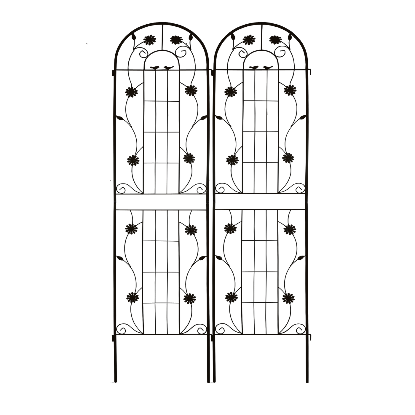 2 Pack Metal Garden Trellis 86.7' x 19.7' Rustproof Trellis for Climbing Plants Outdoor Flower Support Black